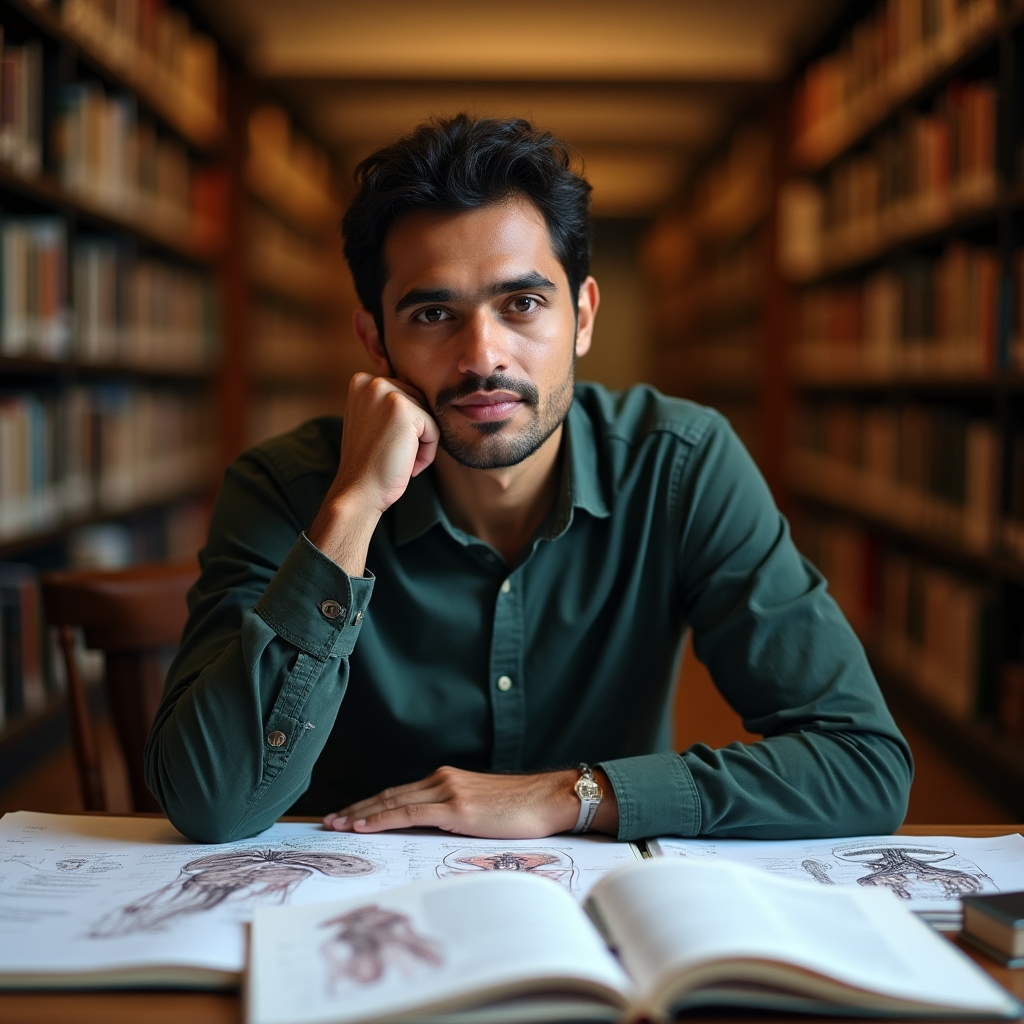 Person studying anatomy and physiology materials with diagrams and notes spread across a table